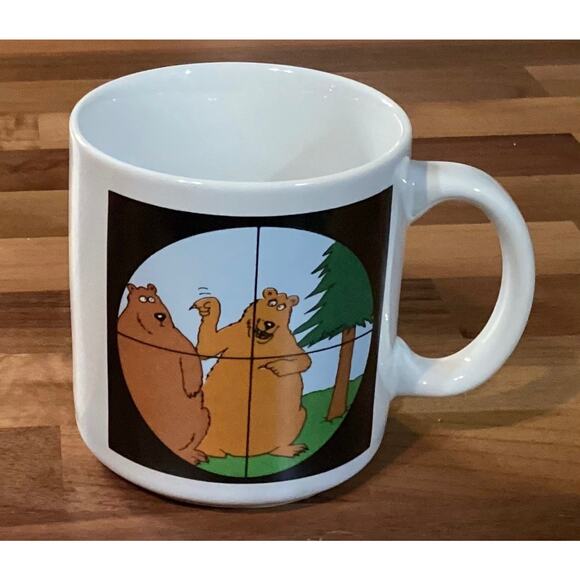 Far Side by Gary Larson 1981 Vintage "Bears In Crosshair" 8 Oz Coffee Mug - Picture 8 of 9